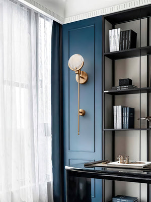 Ava Brass Alabaster Sconce - Zonesus