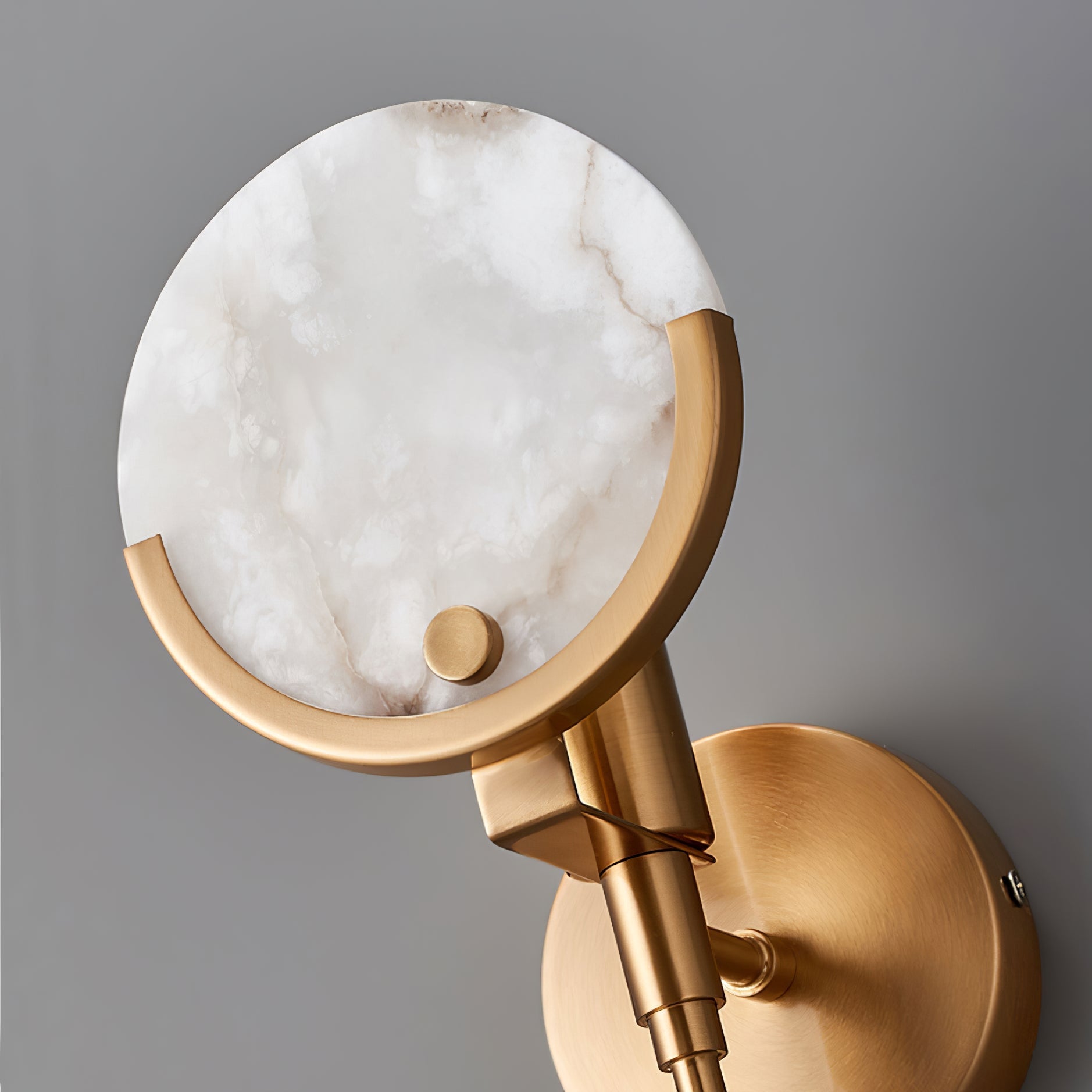 Ava Brass Alabaster Sconce - Zonesus
