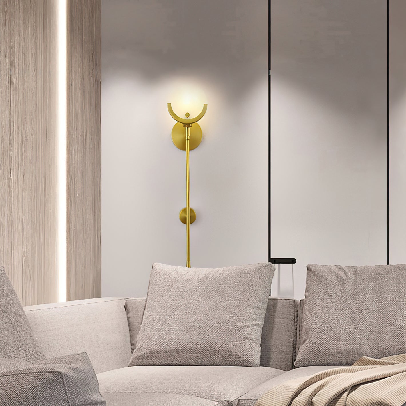 Ava Brass Alabaster Sconce - Zonesus