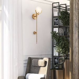 Ava Brass Alabaster Sconce - Zonesus