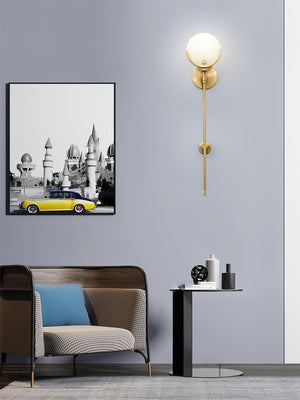 Ava Brass Alabaster Sconce - Zonesus
