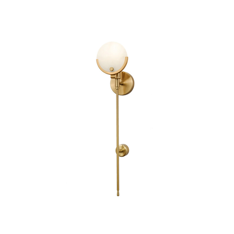 Ava Brass Alabaster Sconce - Zonesus