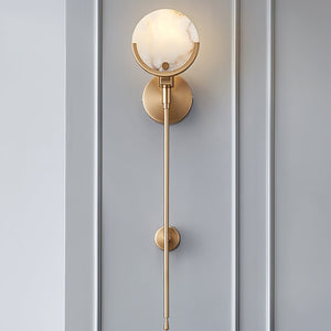 Ava Brass Alabaster Sconce - Zonesus