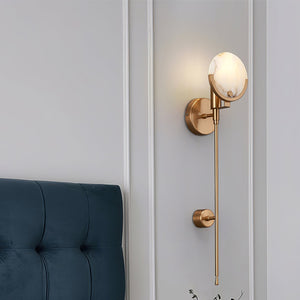 Ava Brass Alabaster Sconce - Zonesus