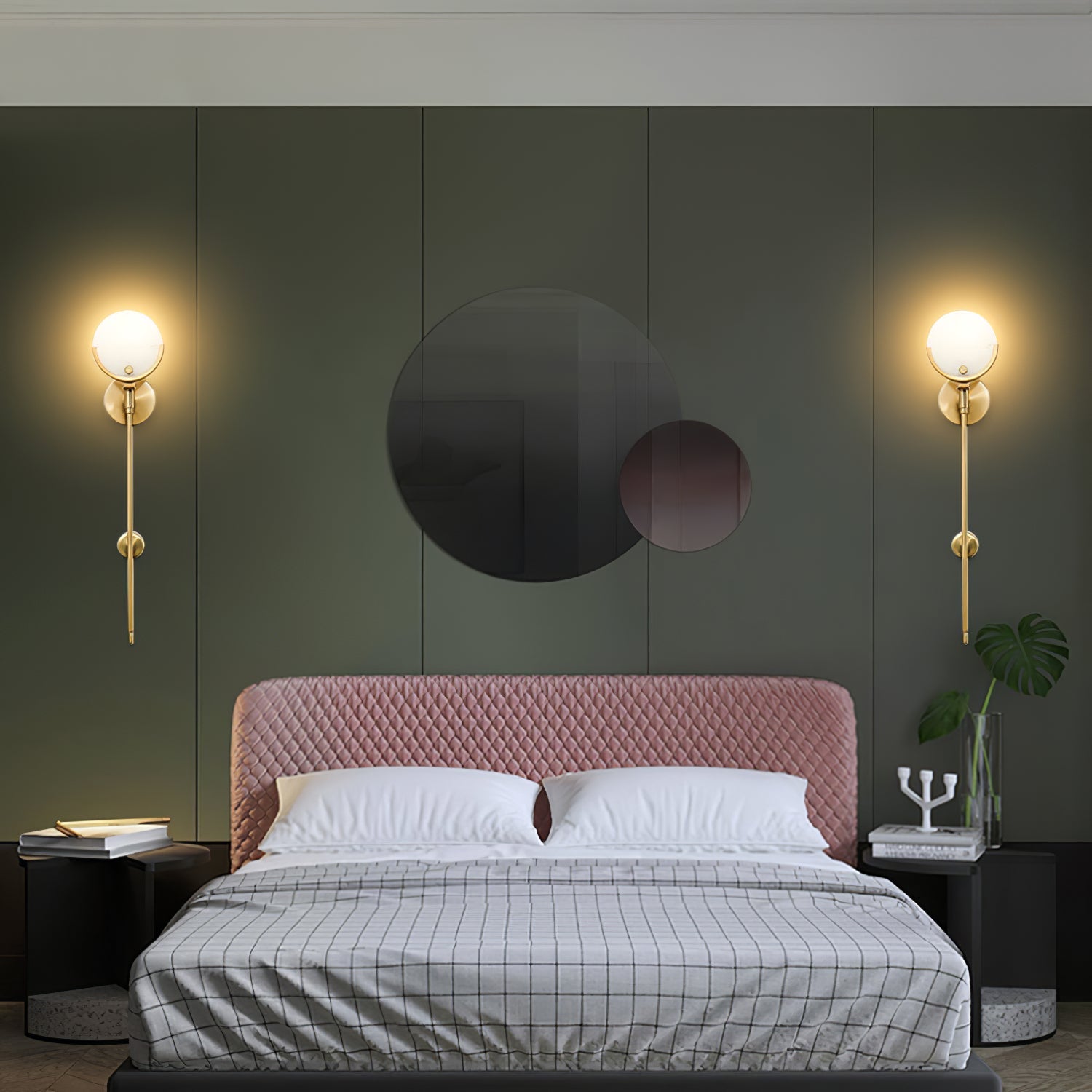 Ava Brass Alabaster Sconce - Zonesus