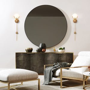 Ava Brass Alabaster Sconce - Zonesus