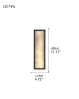 Brass/Black Metalwork LED Bathroom Vanity Sconce Marble Shade Geometric Wall Light Fixtures