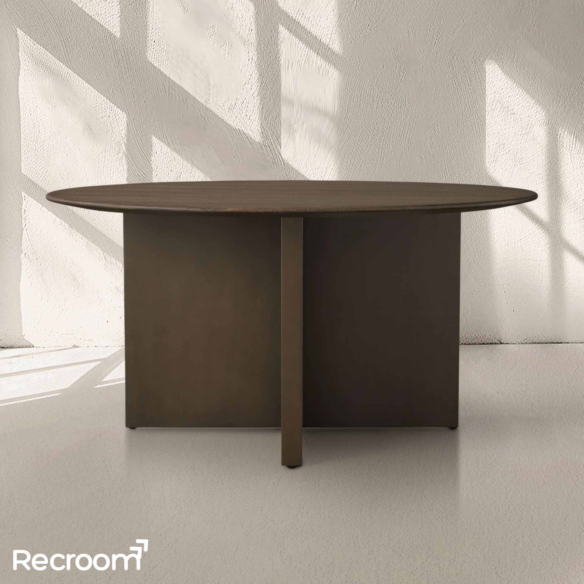 San Germani Round Wood Dining Table with Clement Base - Zonesus