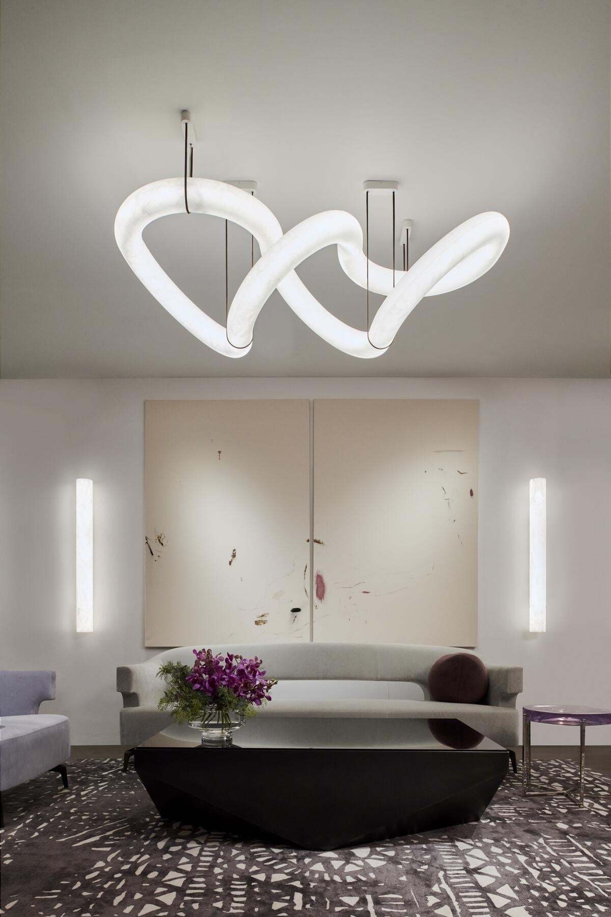 Charlene Marble Long wall sconce 46"H - Zonesus