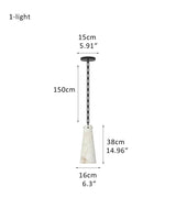 Modern Alabaster Chandelier 2 Light, Double Pendant with adjustable brass/black chain