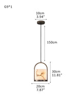 Cortland Cluster Alabaster Bronze Pendant Light Fixtures Wide 8" for Stairwell