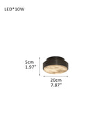 Modern Brass/Black Disc Alabaster Anvers Flush Mount Ceiling Light for Bedroom