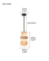 Modern Handcrafted  Spanish Stone Warm White Alabaster Pendant Chain Lighting