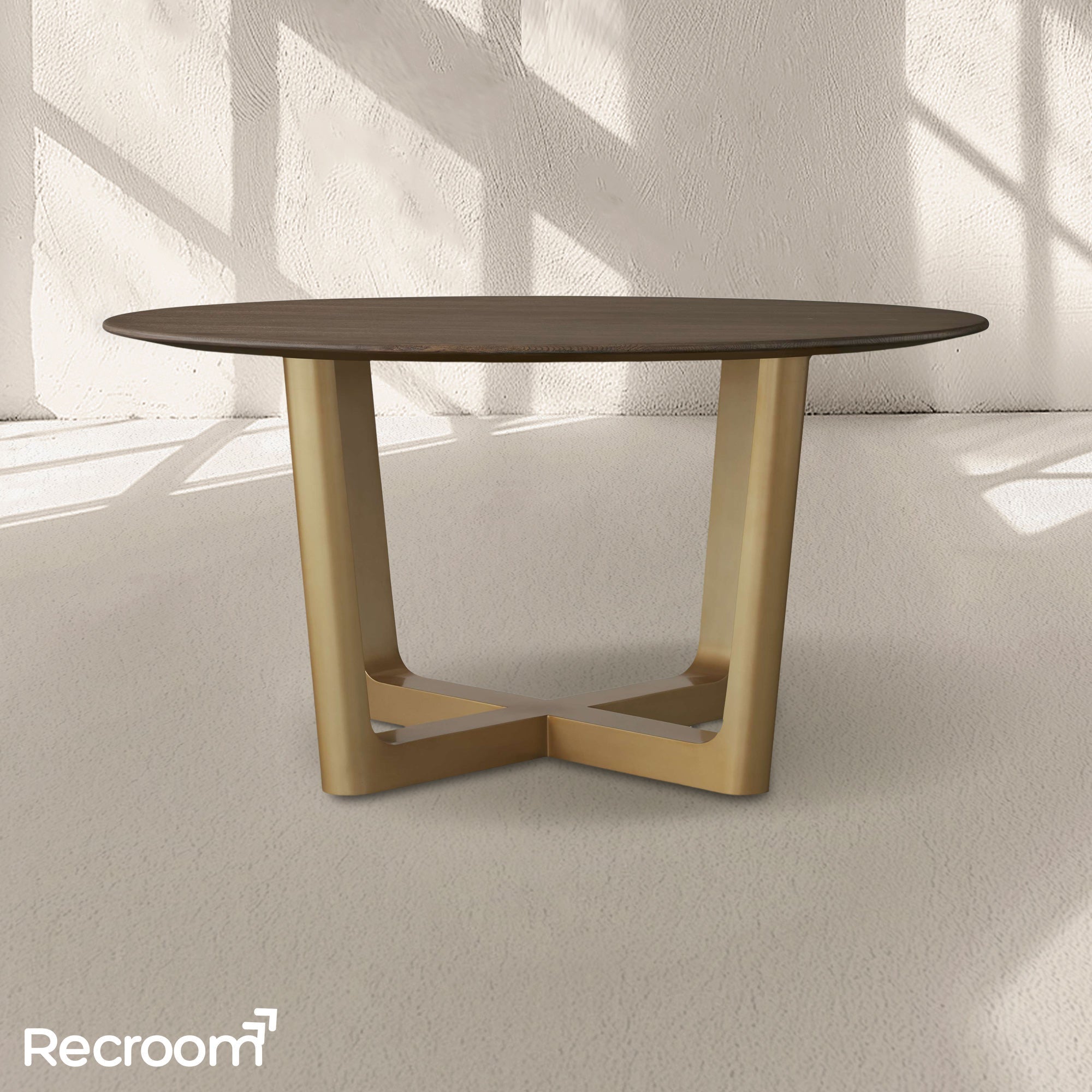 San Germani Round Wood Dining Table with Rennes Base - Zonesus