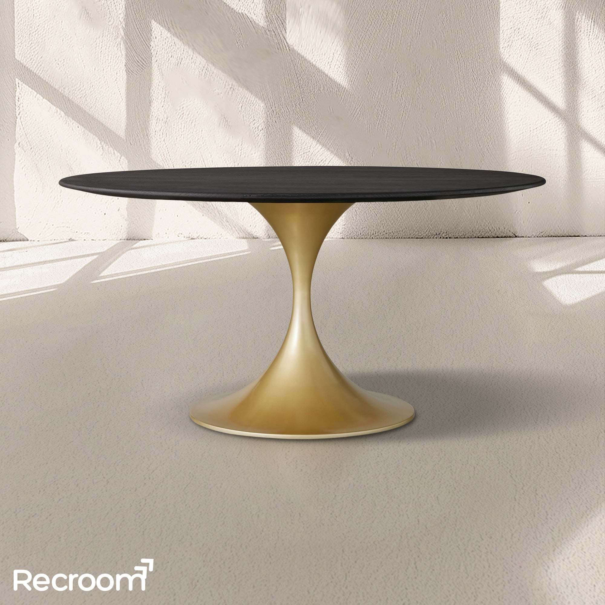 San Germani Round Wood Dining Table with Launette Base - Zonesus