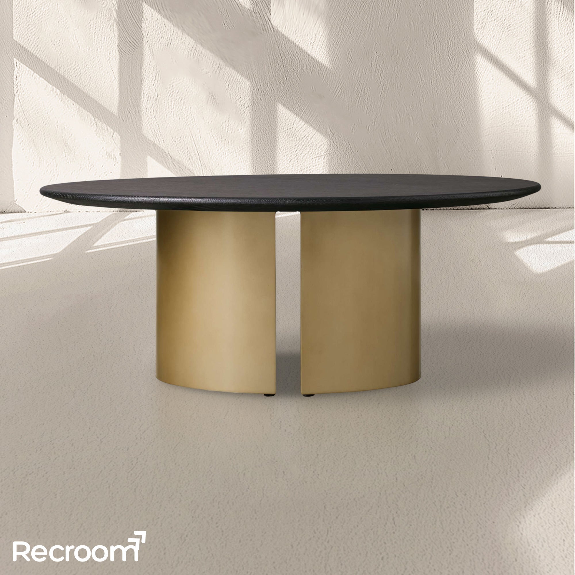 San Germani Round Wood Coffee Table with Dauphine Base - Zonesus