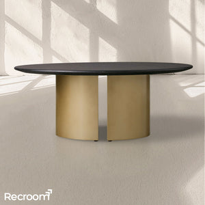 San Germani Round Wood Coffee Table with Dauphine Base - Zonesus