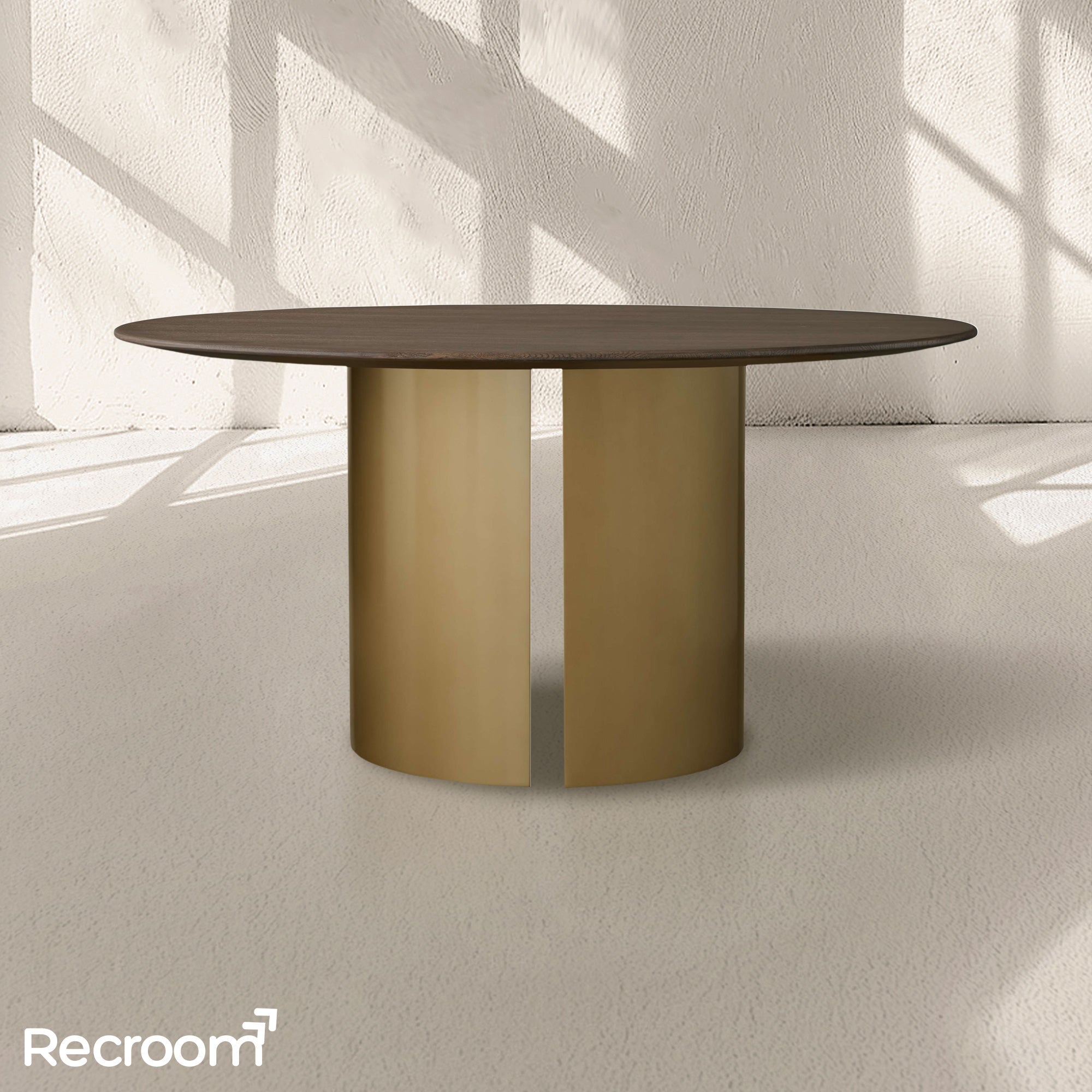 San Germani Round Wood Dining Table with Dauphine Base - Zonesus