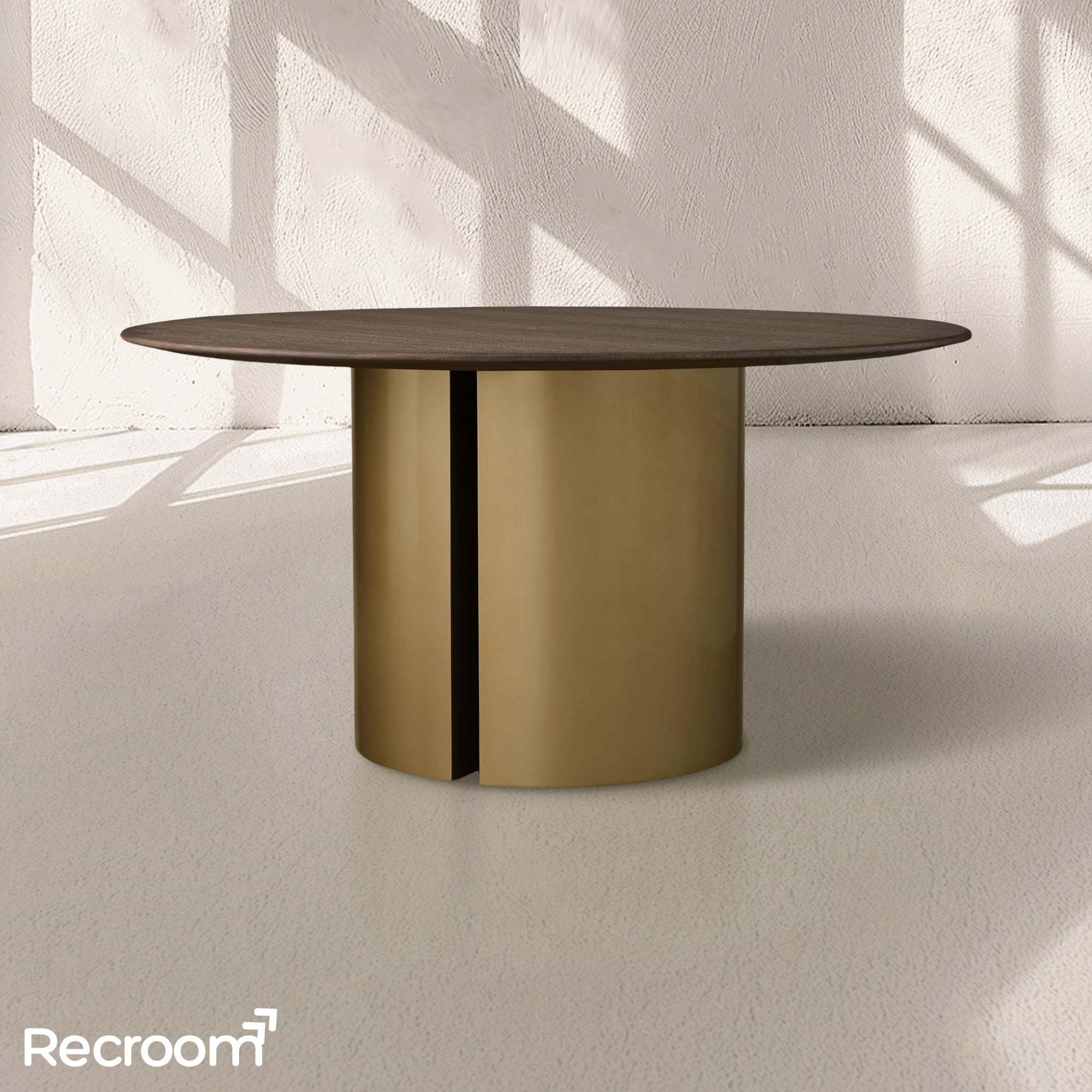 San Germani Round Wood Dining Table with Dauphine Base - Zonesus