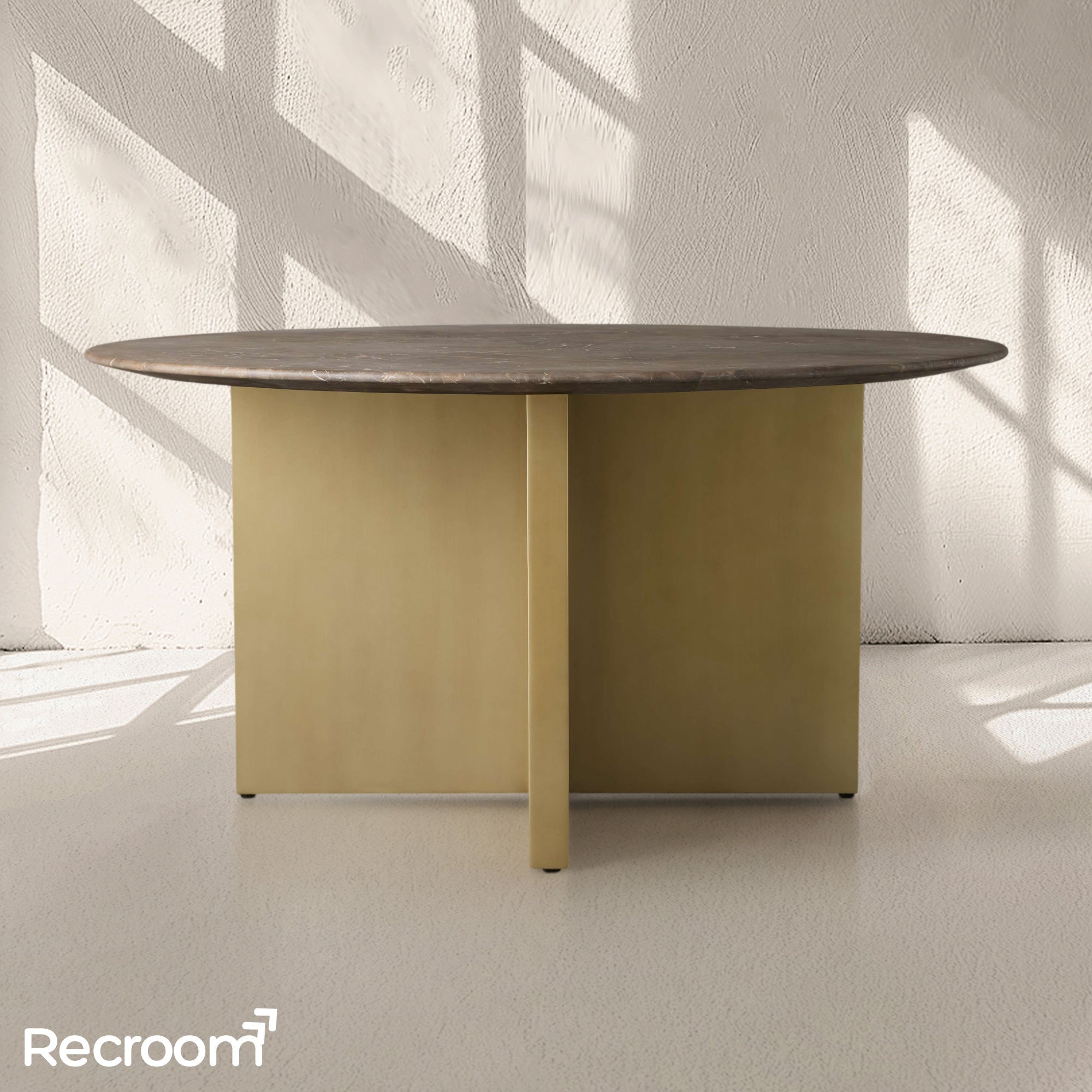 San Germani Round Stone Dining Table with Clement Base - Zonesus