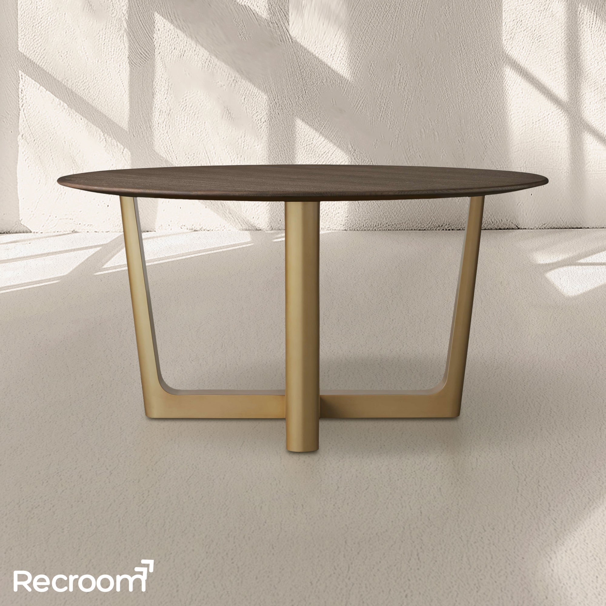 San Germani Round Wood Dining Table with Rennes Base - Zonesus