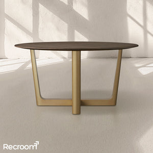 San Germani Round Wood Dining Table with Rennes Base - Zonesus