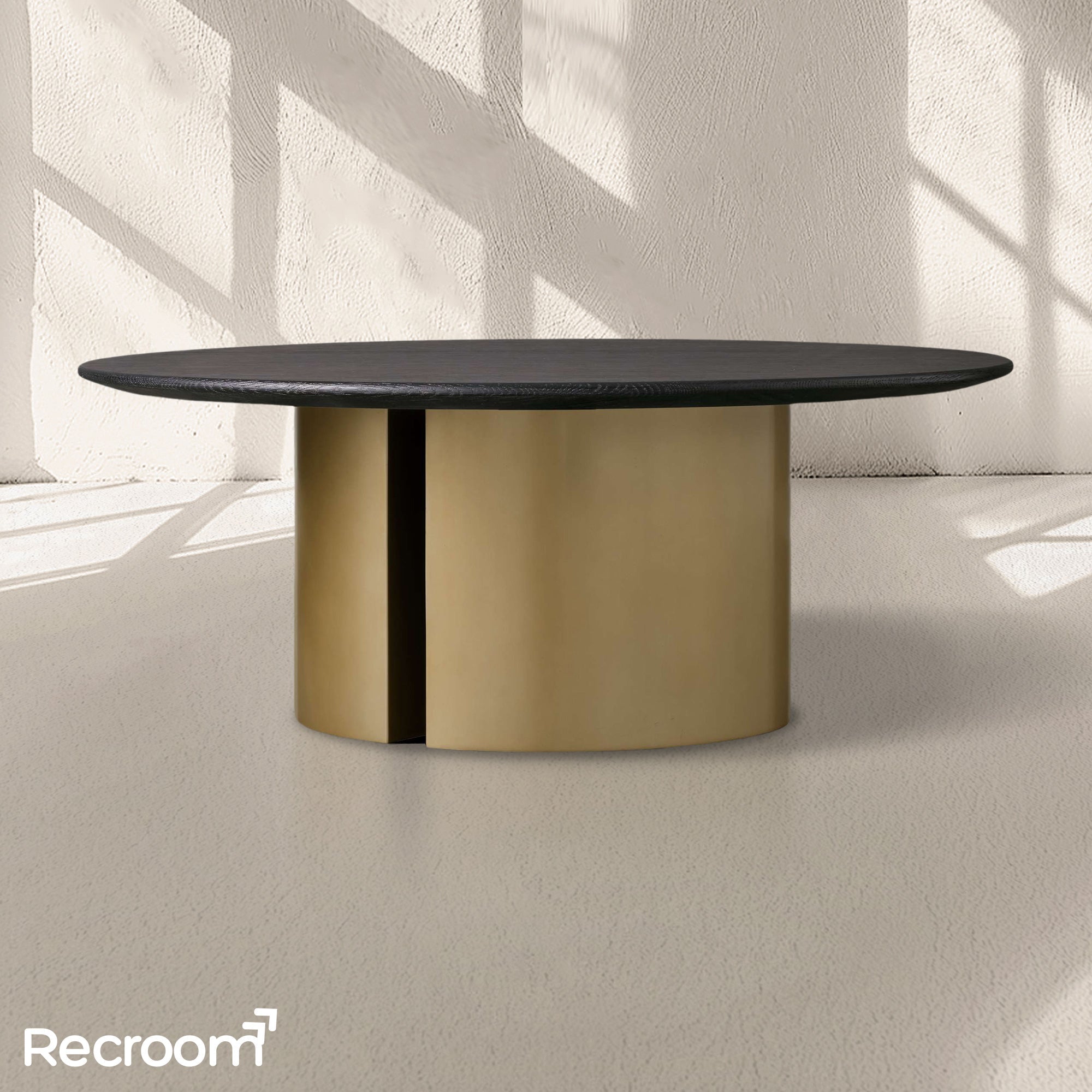 San Germani Round Wood Coffee Table with Dauphine Base - Zonesus