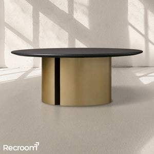 San Germani Round Wood Coffee Table with Dauphine Base - Zonesus
