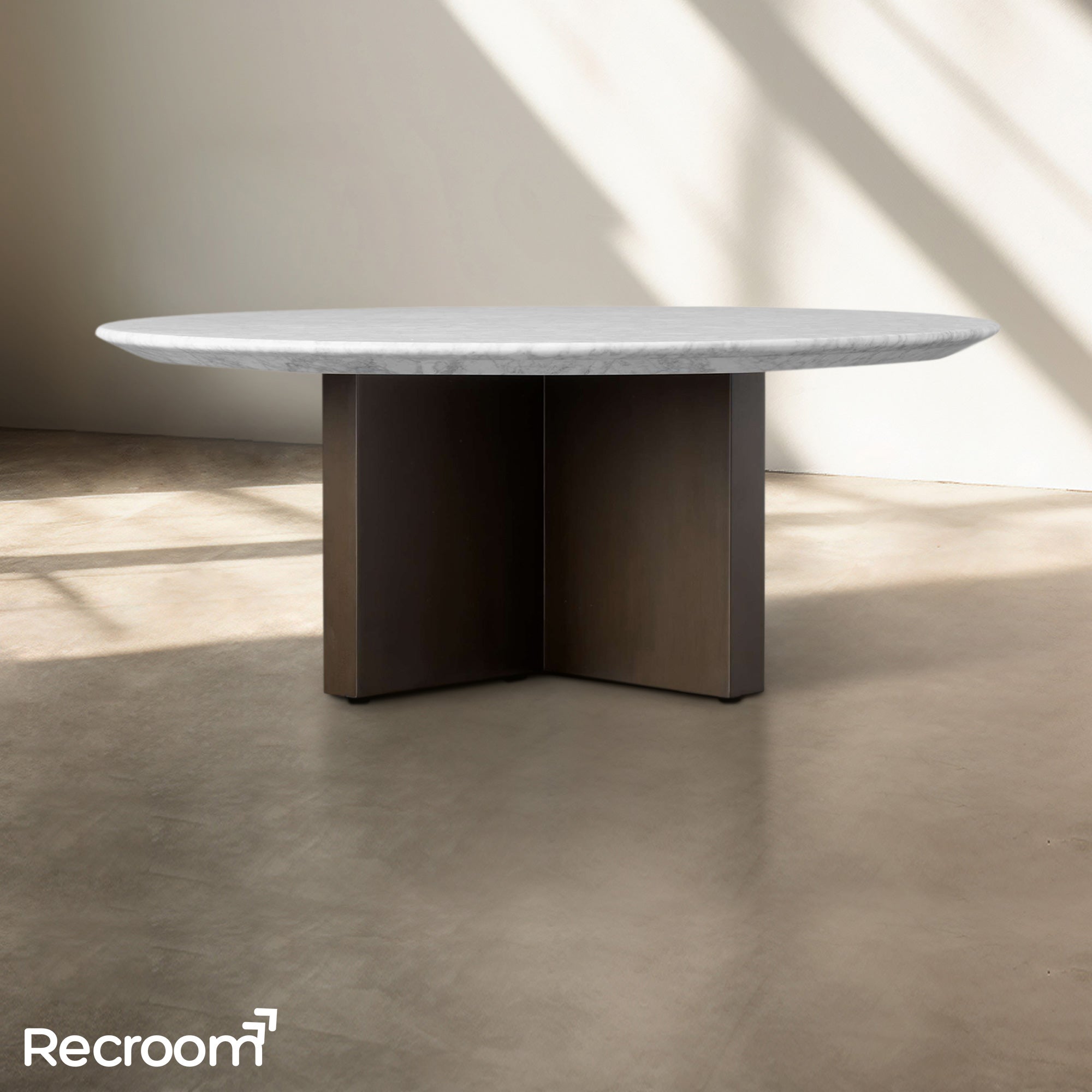 San Germani Round Stone Coffee Table with Clement Base - Zonesus