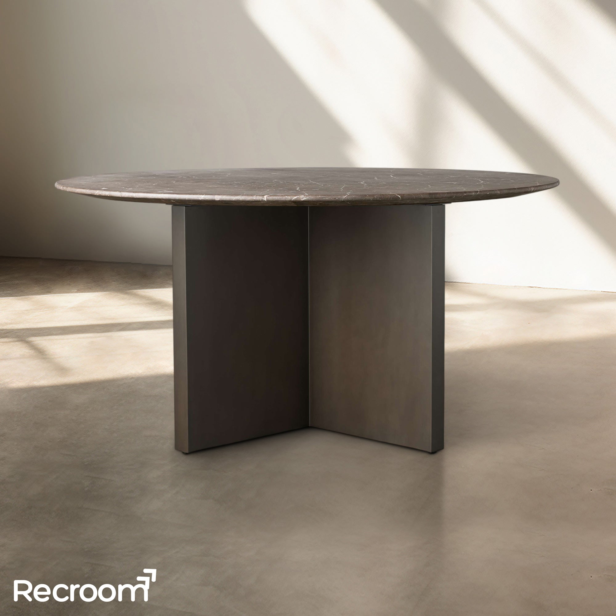 San Germani Round Stone Dining Table with Clement Base - Zonesus