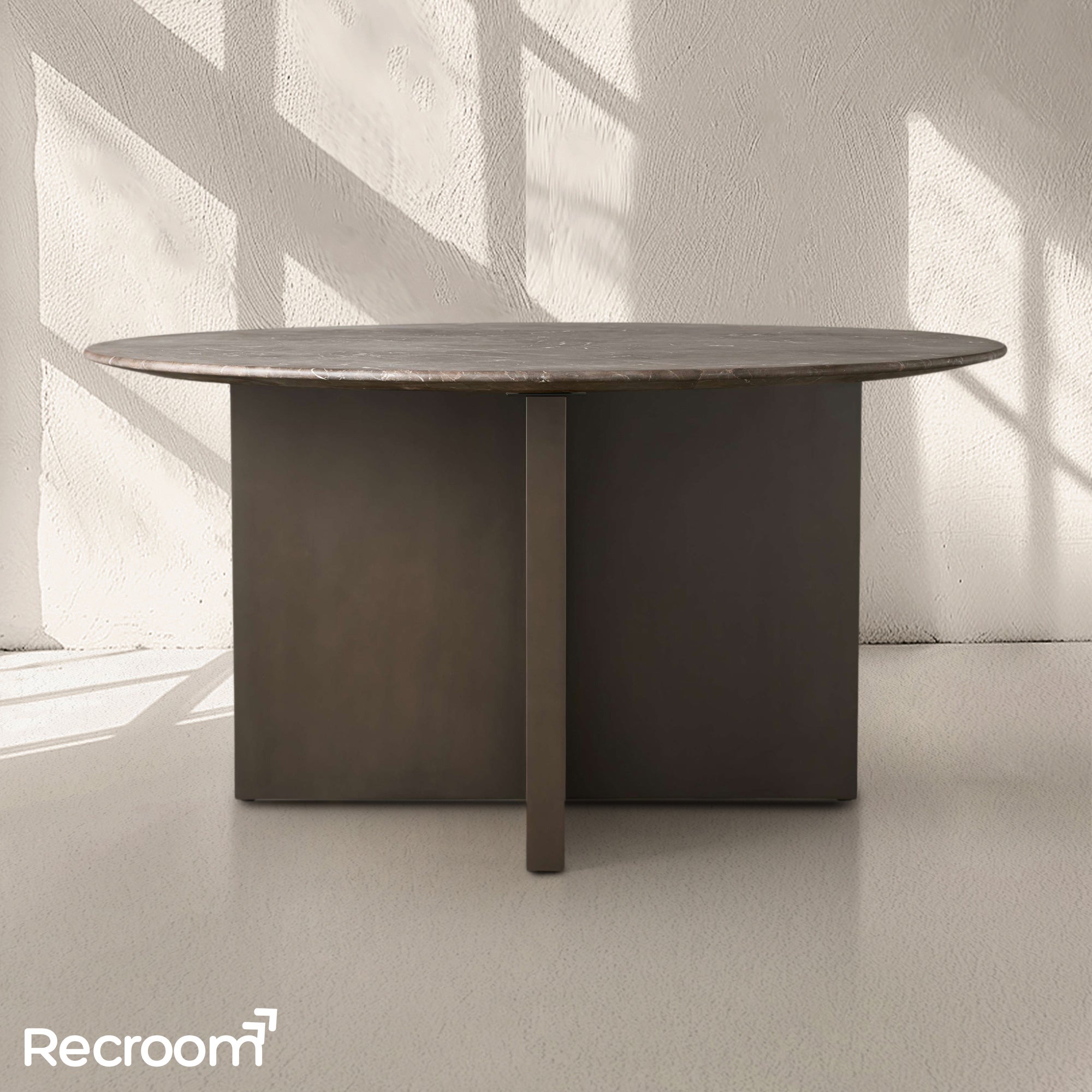 San Germani Round Stone Dining Table with Clement Base - Zonesus