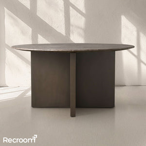 San Germani Round Stone Dining Table with Clement Base - Zonesus