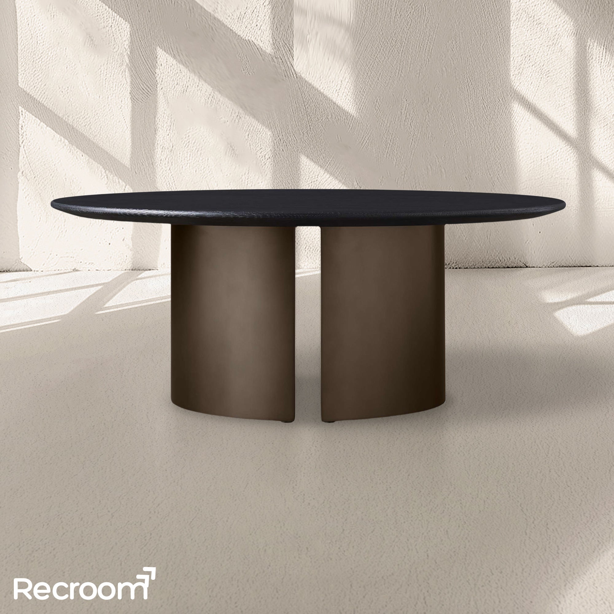 San Germani Round Wood Coffee Table with Dauphine Base - Zonesus