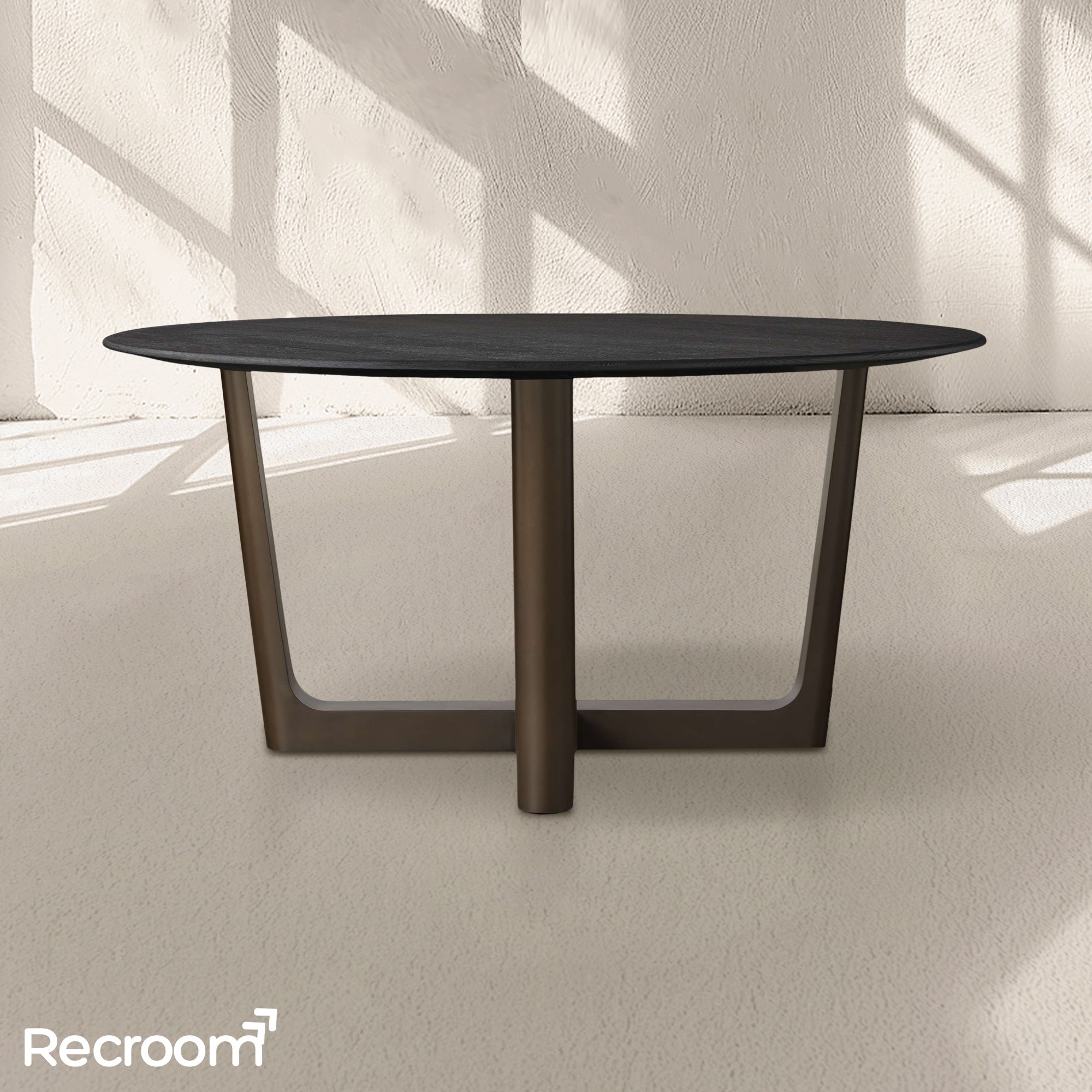 San Germani Round Wood Dining Table with Rennes Base - Zonesus