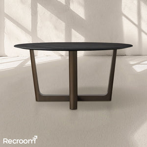 San Germani Round Wood Dining Table with Rennes Base - Zonesus
