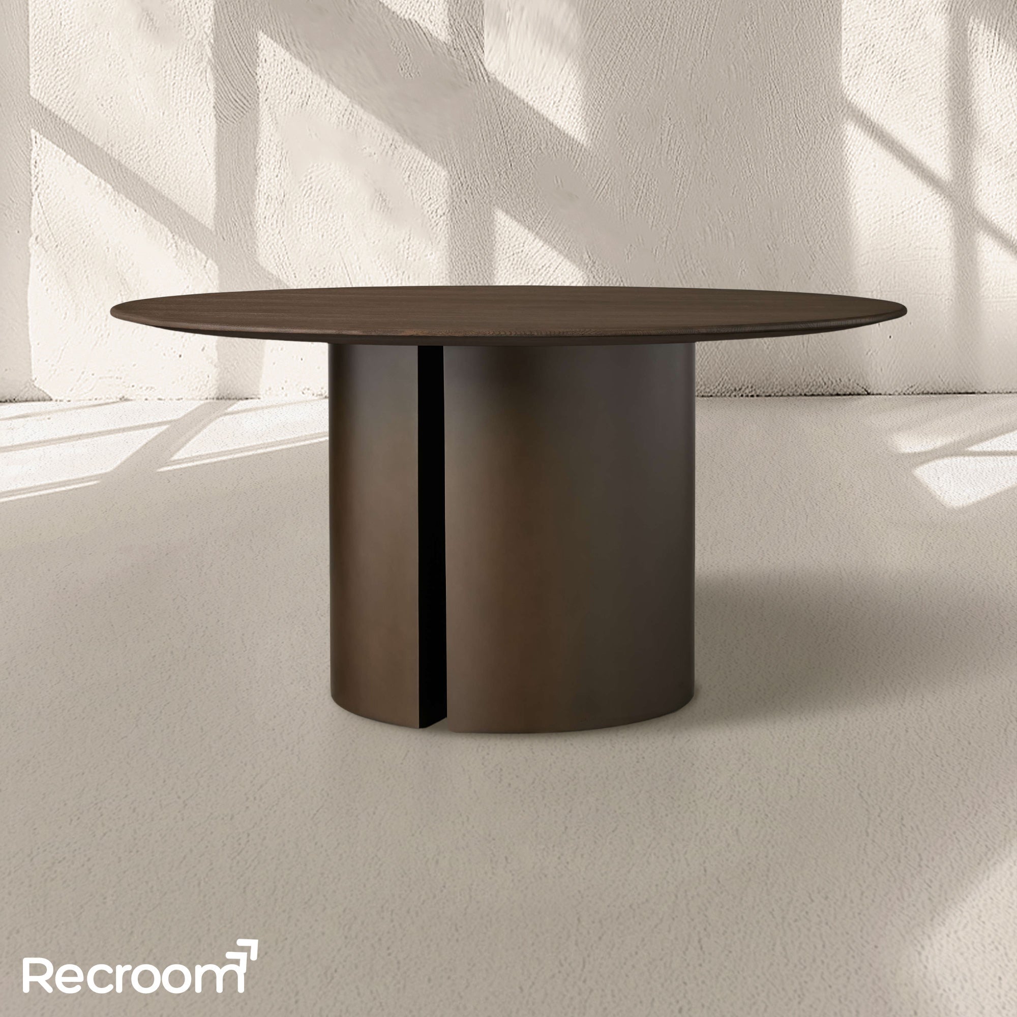 San Germani Round Wood Dining Table with Dauphine Base - Zonesus