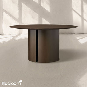 San Germani Round Wood Dining Table with Dauphine Base - Zonesus