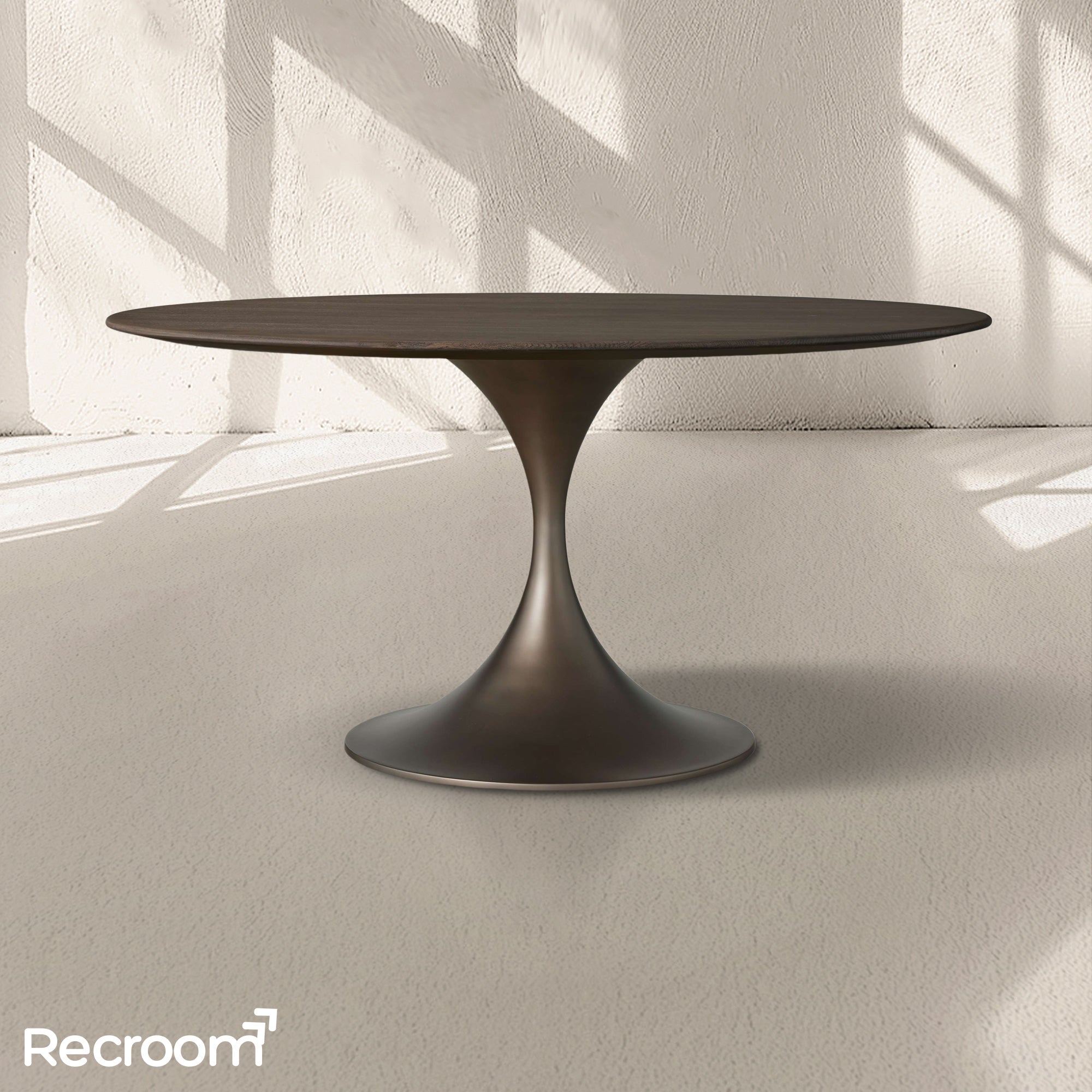 San Germani Round Wood Dining Table with Launette Base - Zonesus