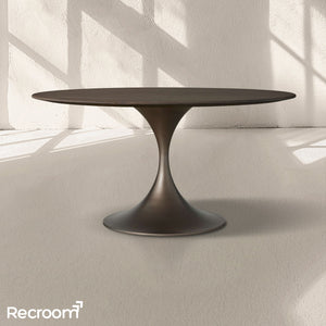San Germani Round Wood Dining Table with Launette Base - Zonesus