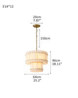 San Marco Alabaster Round 3-Tiered Drum Chandelier Lacquered Brass/Black Steel Frame
