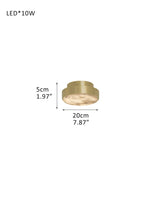 Modern Brass/Black Disc Alabaster Anvers Flush Mount Ceiling Light for Bedroom