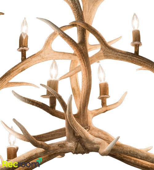 66.5" Long Antlers Elk 10 Light Oblong Chandelier - Zonesus