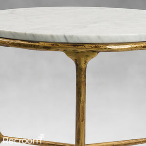 Thaddeo Marble Round Side Table 3 Leg - Zonesus