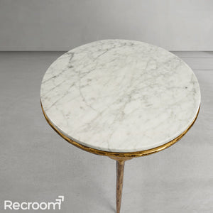 Thaddeo Marble Round Side Table 3 Leg - Zonesus