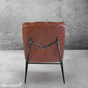 Thaddeo Vintage Leather Armrest Lounge Chair - Zonesus