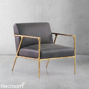 Thaddeo Retro Silver Iron Frame Track Armchair - Zonesus