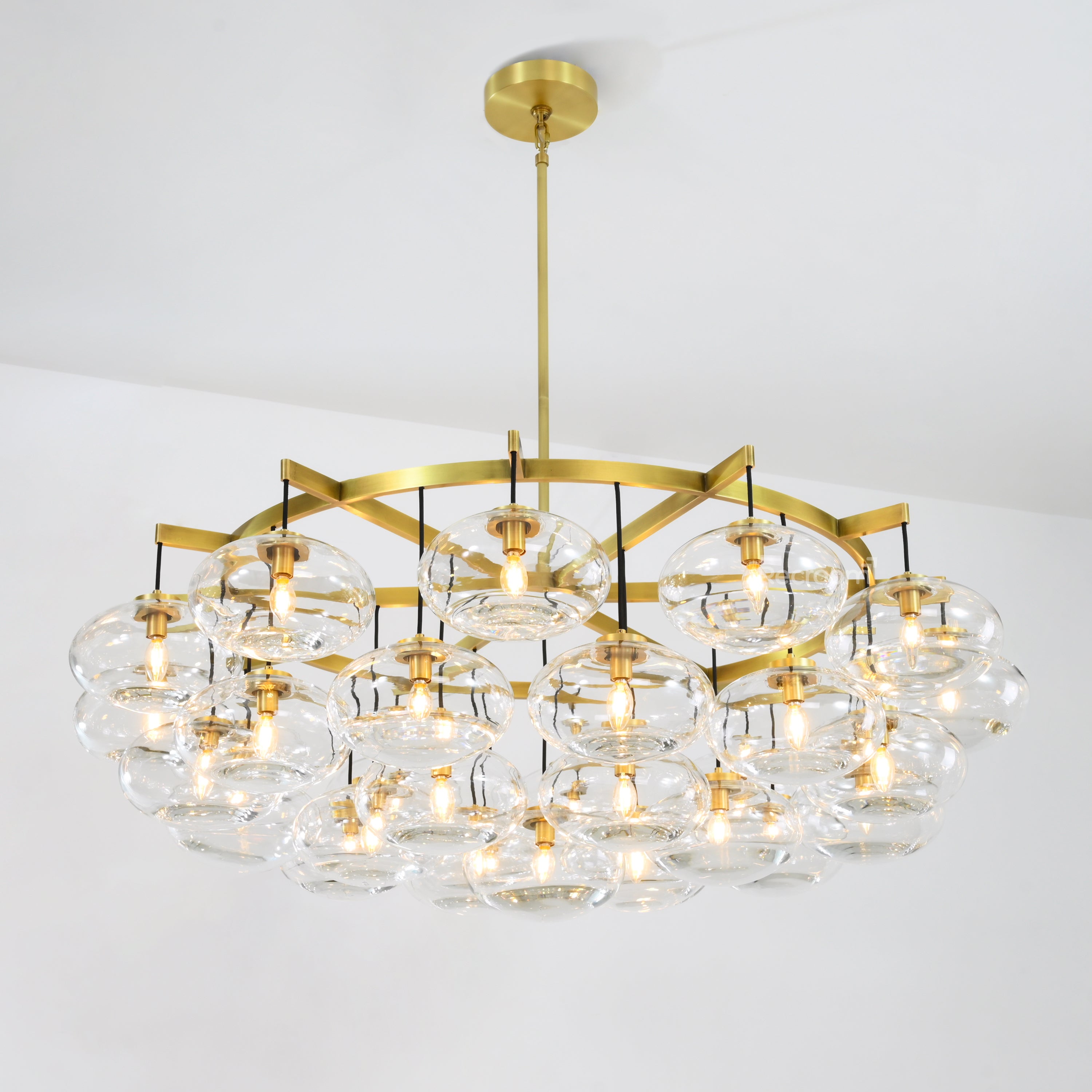 Cabretten Clear Glass Round Chandelier 60" - Zonesus