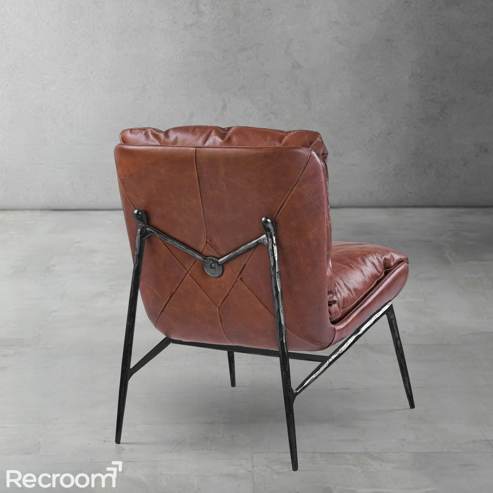 Thaddeo Vintage Leather Armrest Lounge Chair - Zonesus