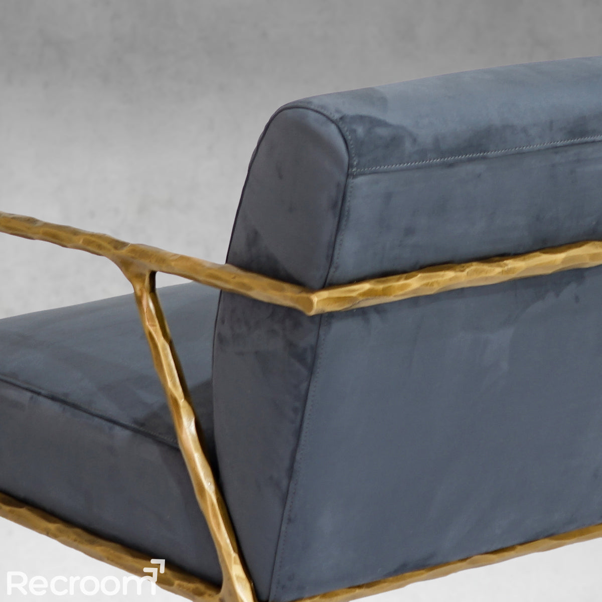 Thaddeo Retro Silver Iron Frame Track Armchair - Zonesus