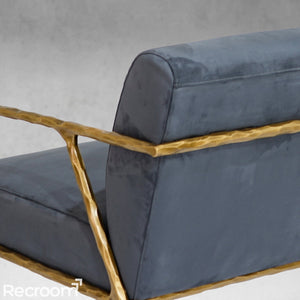Thaddeo Retro Silver Iron Frame Track Armchair - Zonesus
